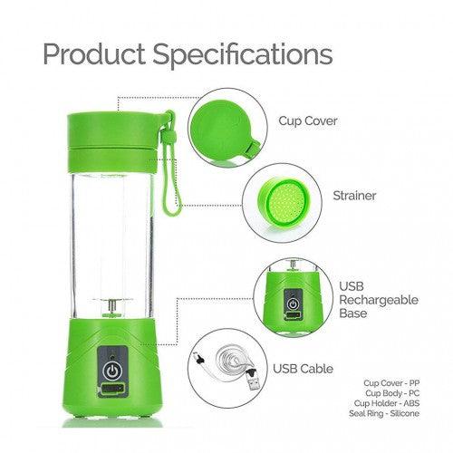 Mini Portable Blender USB Rechargeable Mixer Juicer 380mL Bottle for Smoothies - Shakes - Fruit Mixer - Toytexx Mini Portable Blender USB Rechargeable Mixer Juicer 380mL Bottle for Smoothies - Shakes - Fruit Mixer - Toytexx